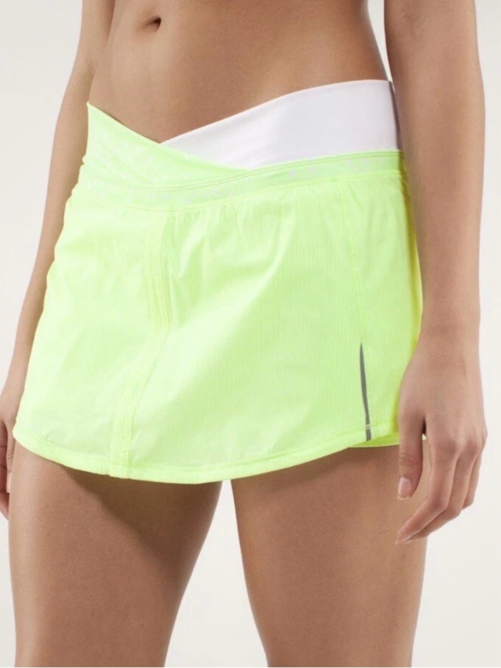lululemon run Pace Skirt Wagon Stripe/Faded Zap (neon yellow/green) Size 10